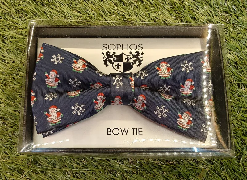 Christmas Bow Tie Santa/Snow Blue