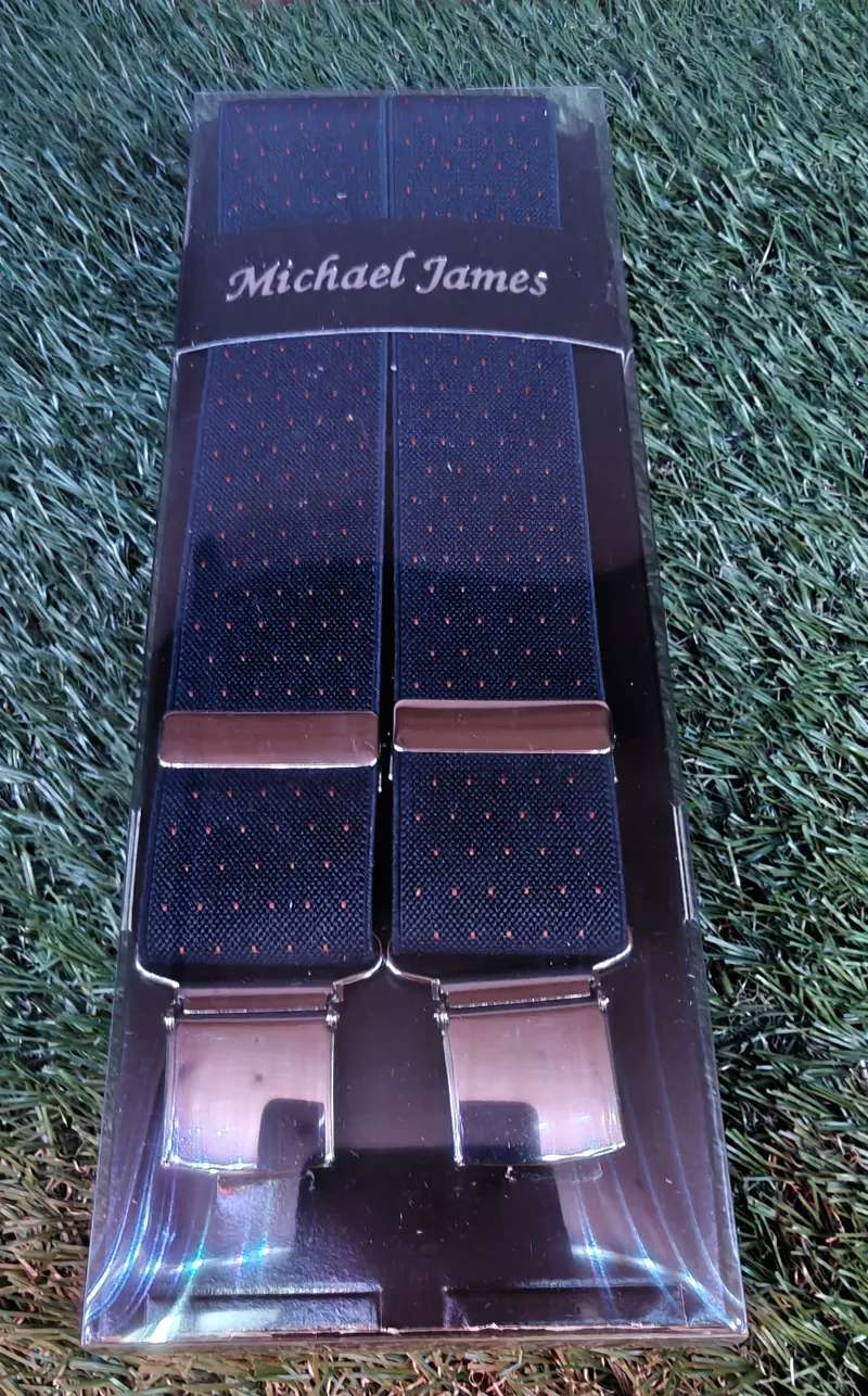 Michael James Braces Wide Clip Spot Red