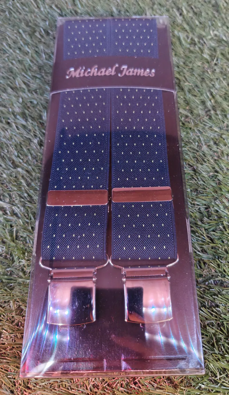 Michael James Braces Wide Clip Spot Yellow