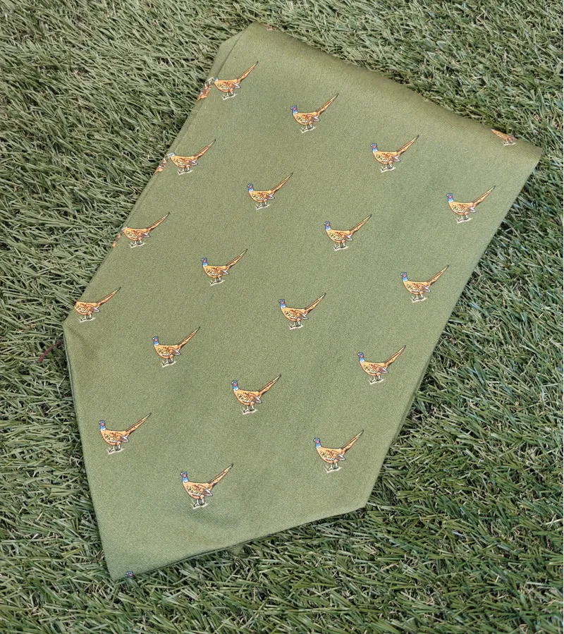 P.L Sells Pheasant Light Green Cravat C100