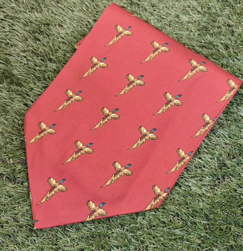 P.L Sells Silk Cravat Pheasant Red C100