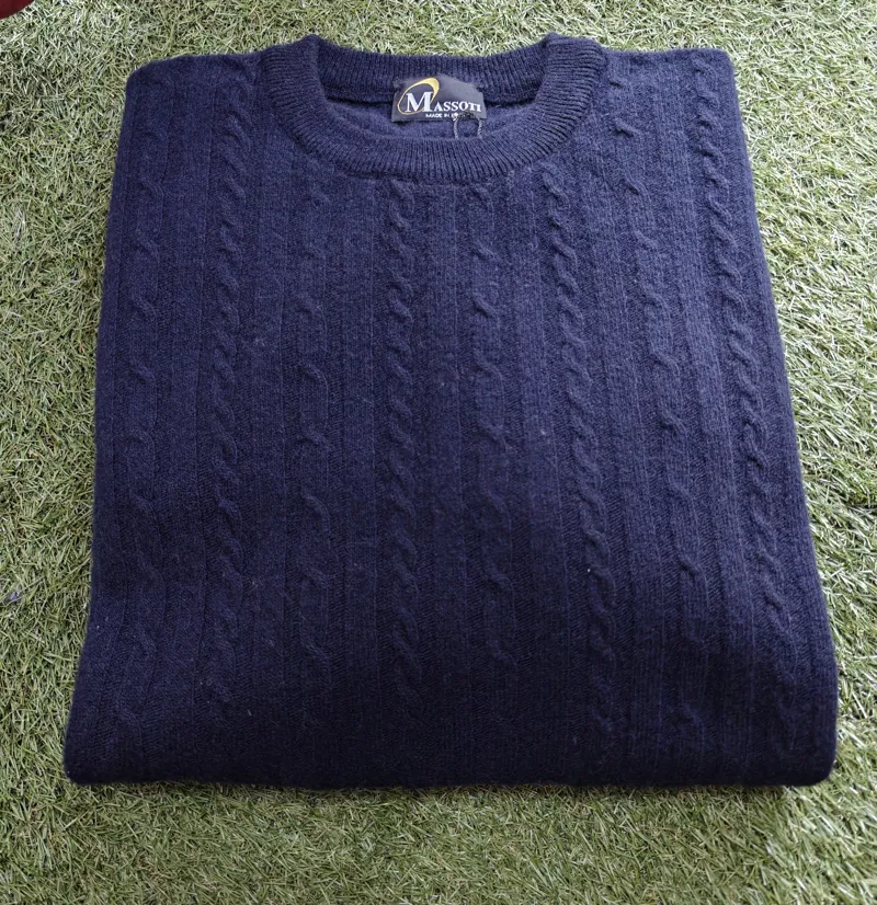 Massoti Crew Neck Cable Jumper Navy L30C 