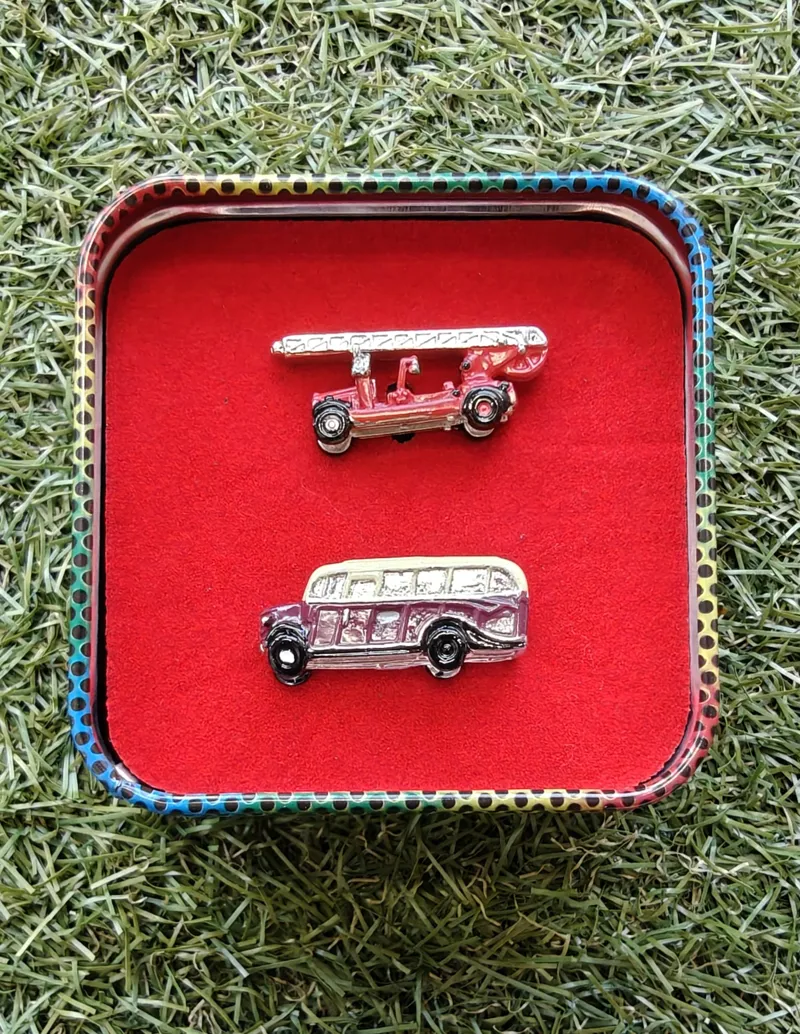 Sophos Novelty Cufflinks Vintage Fire n Bus 