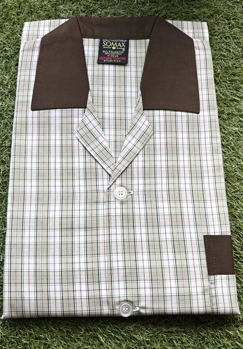 T1 Brown Elastic Waist Pyjamas
