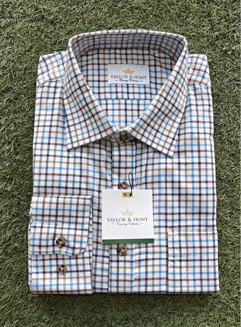  Taylor Hunt Tattersall Shirt Turquoise THCC028  