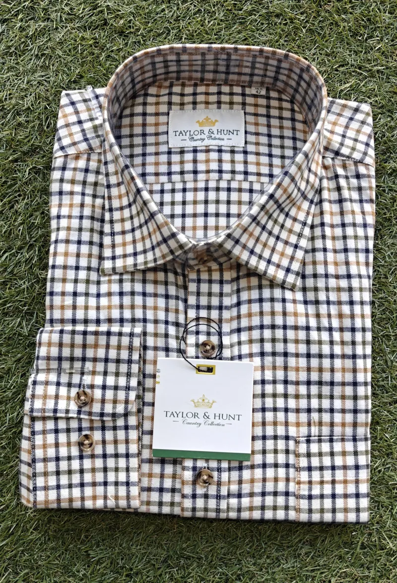 Taylor Hunt Tattersall Shirt Brown THCC006 