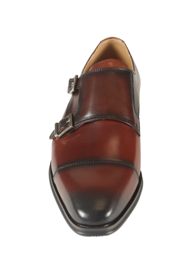 Lombardy Monk Strap Bucked Shoe Brown -2