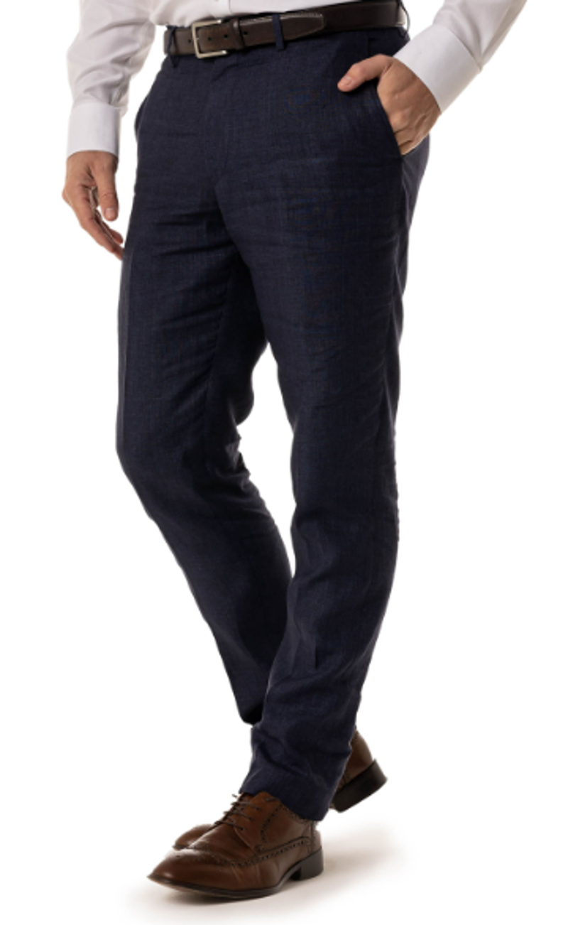 Gurteen Lynton Linen Trouser Navy 1852/034 