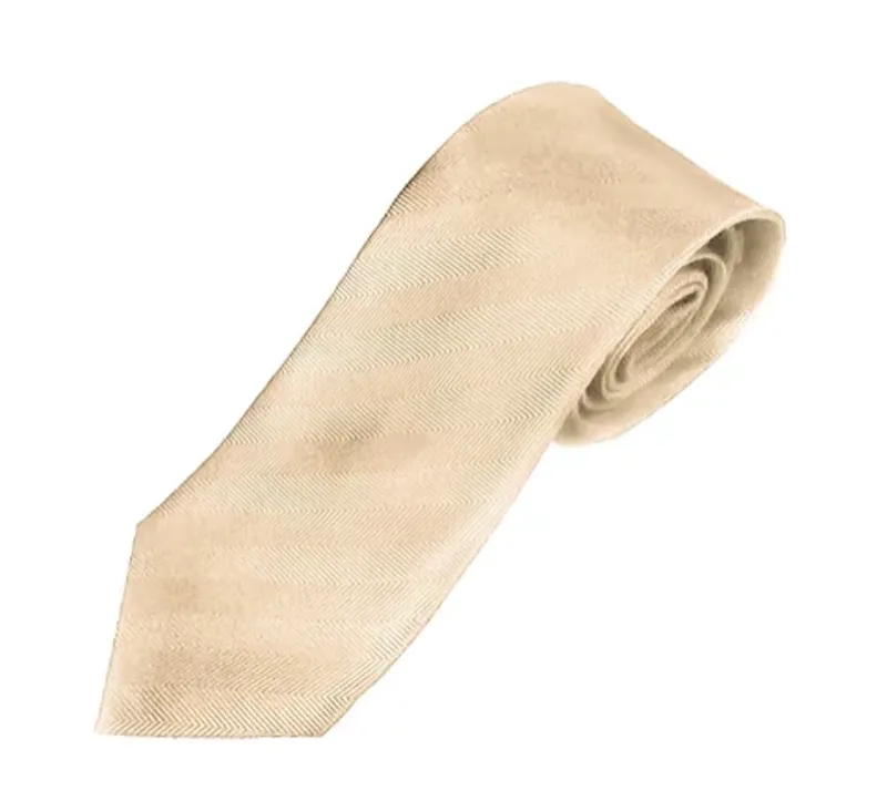 PL Sells Herringbone Silk Tie Ivory N777/11