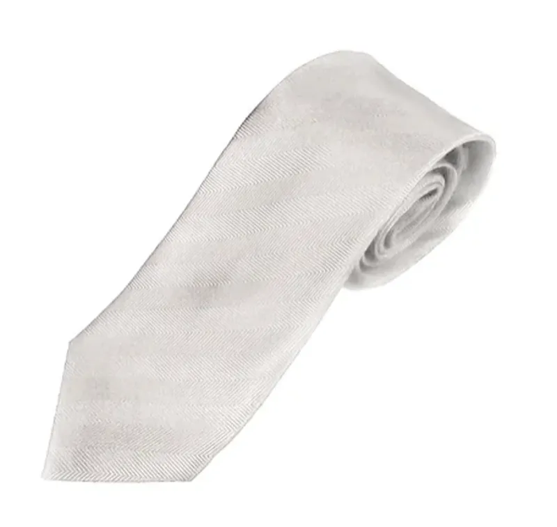 PL Sells Herringbone Silk Tie Silver N777/12 