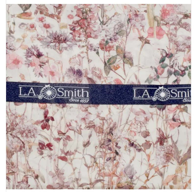 L.A. Smith Liberty Print Pocket Square Pink Flowers LIBTPH29/2