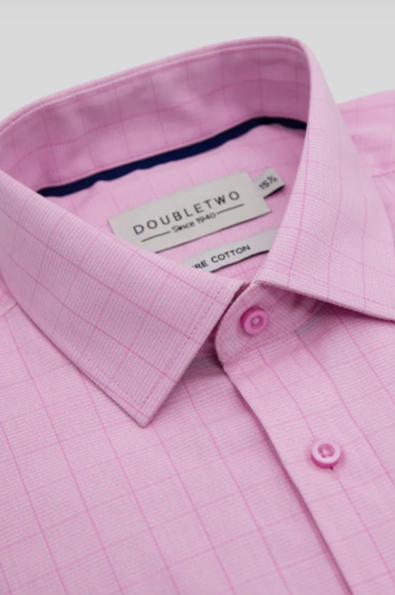 D2 Tailored Fit Prince of Wales Check Pink TAI4235 