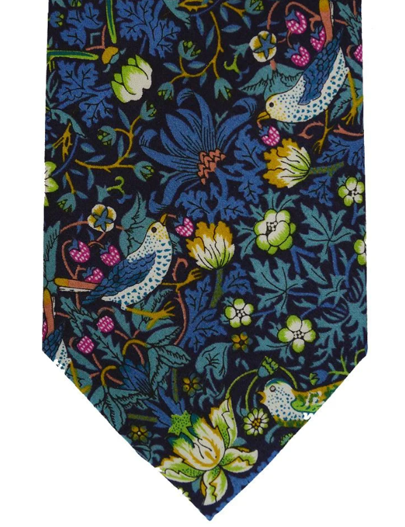 L.A. Smith Liberty Print Tie Strawberry Thief Green LIBT06/1