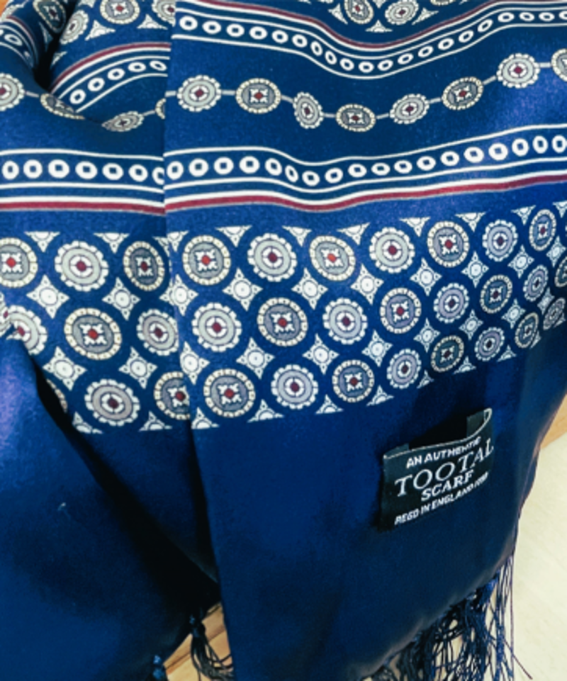 Tootal Silk Scarf  Navy Circles TV5929-058