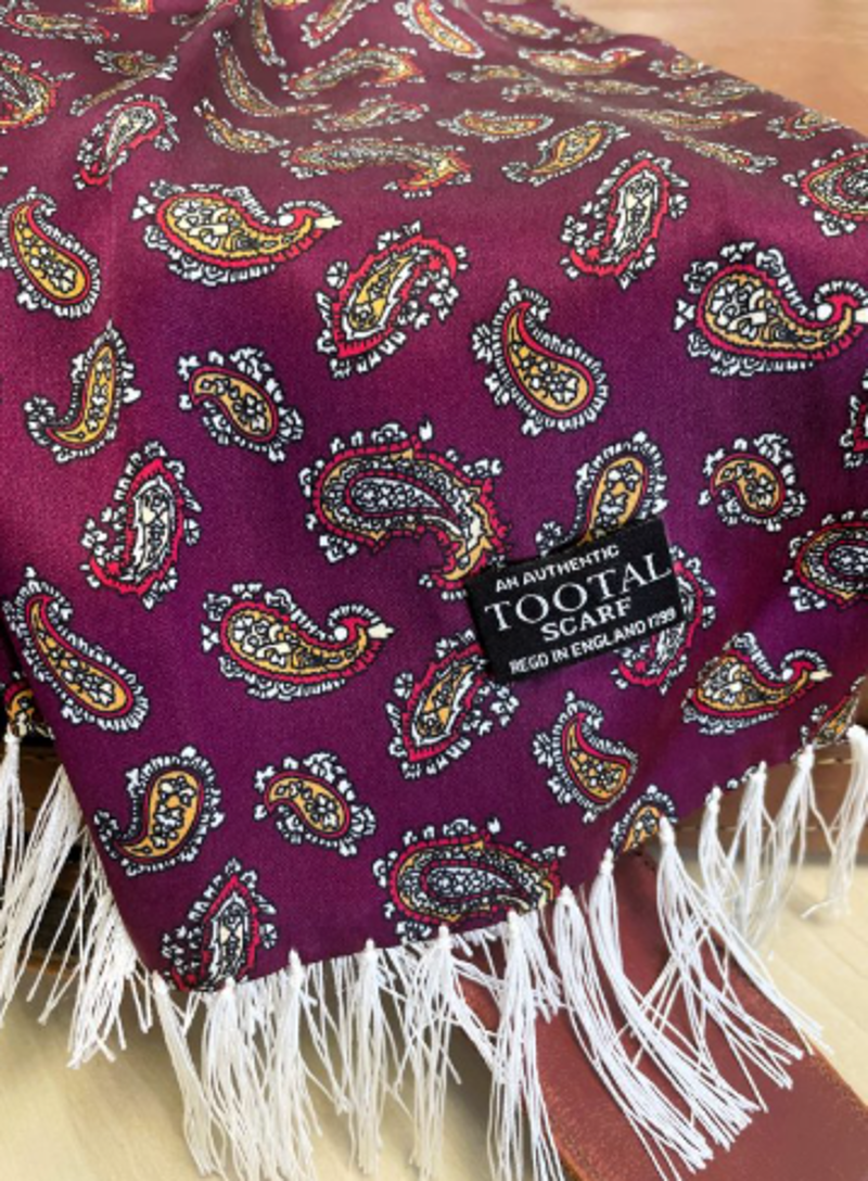  Tootal Silk Scarf  Bordeaux Paisley TV5935-921