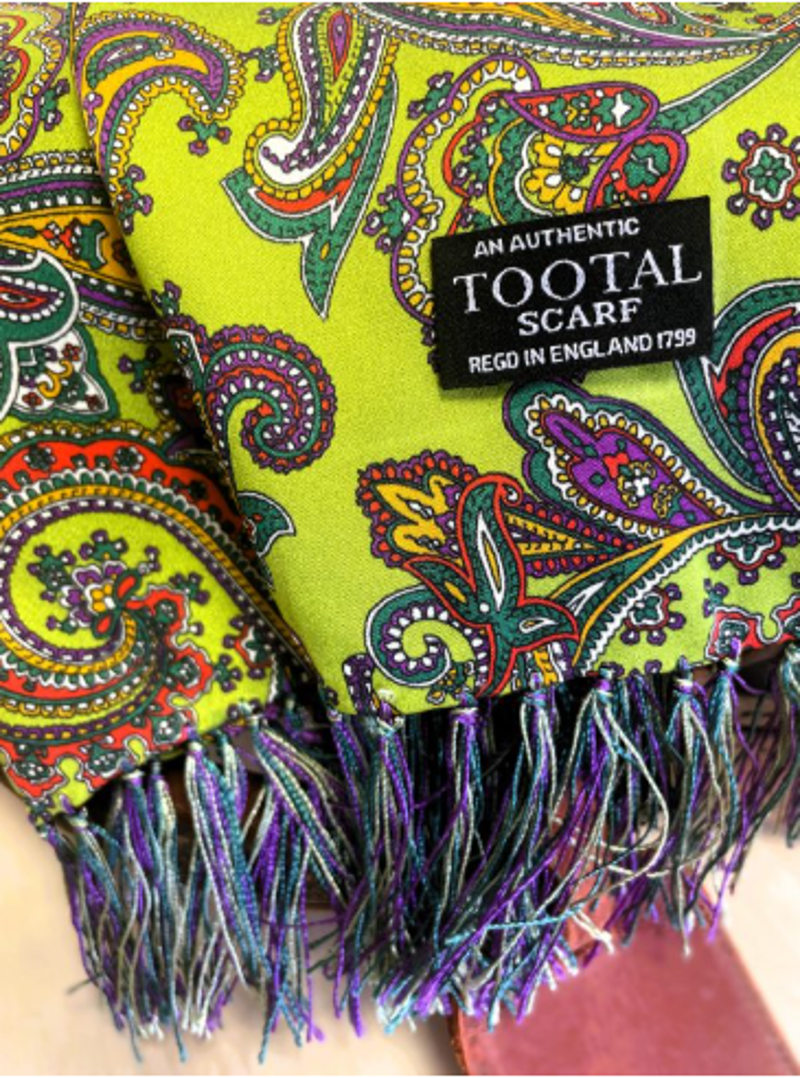 Tootal Silk Scarf Chartreuse Paisley TV5939-695