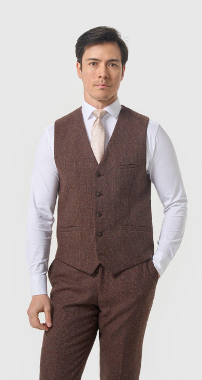 Cavani Thomas Suit Waistcoat Mahogany -1