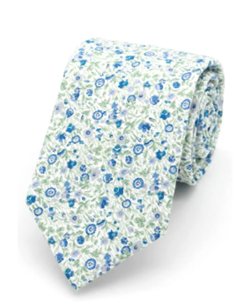 L.A Smith Liberty Print Tie Agnes Meadow Blue LIBT119/1