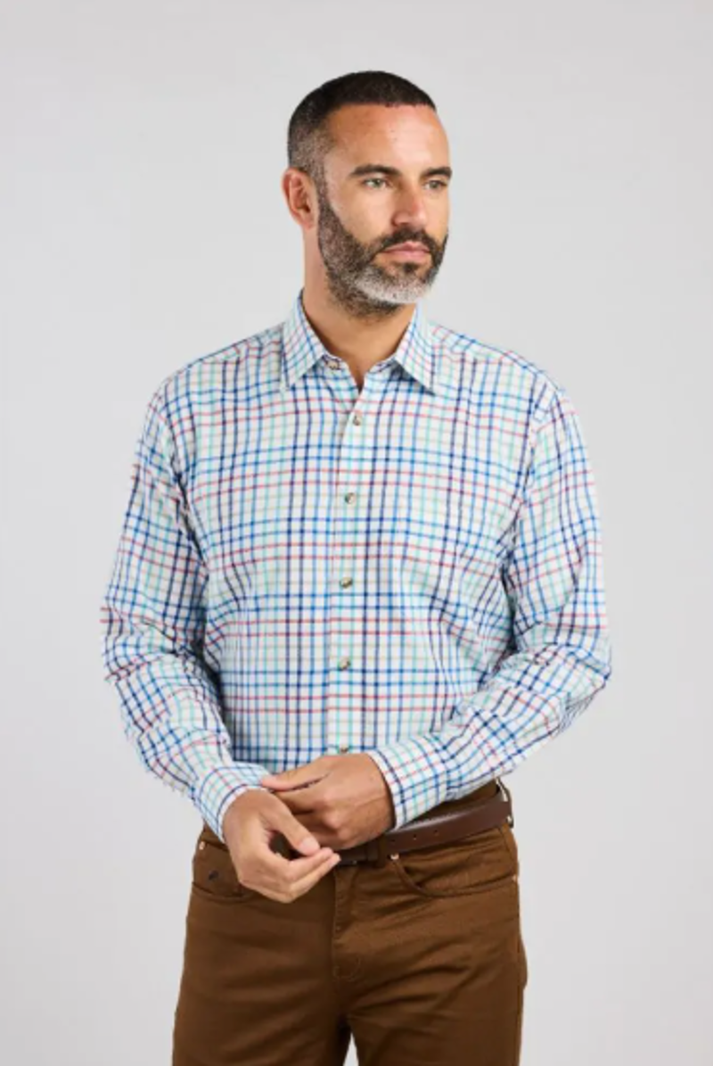 Aqua Tattersall Check Shirt