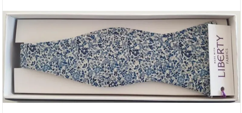  L.A. Smith Liberty Print Self-Tie Bow Blue Floral  LIBTSB27/2 