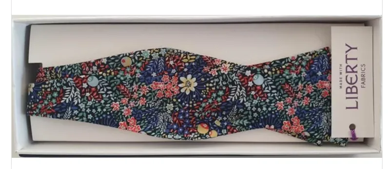  L.A. Smith Liberty Print Self-Tie Bow Orange Berry LIBTSB24/1 