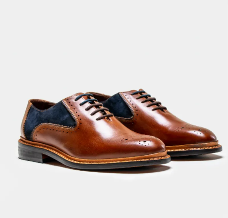 Cavani Brentwood Tan/Blue Brogue
