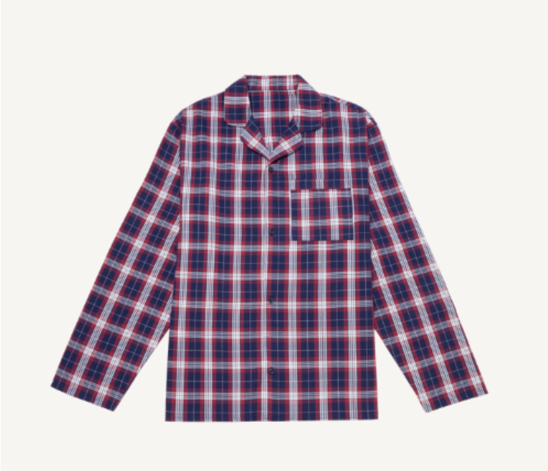 HJ Hall Cotton PJ's Check Red/Navy-1