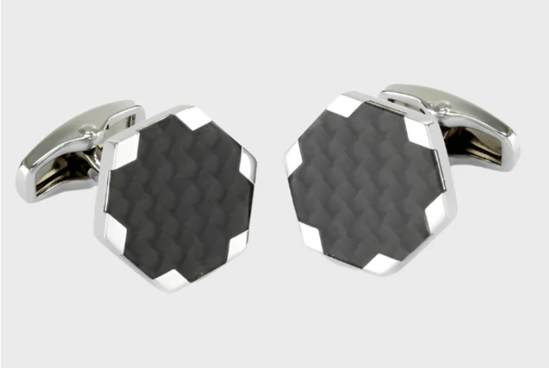 Sophos Hexagon Cufflink Carbon Fibre