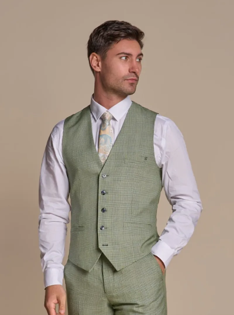Cavani Caridi Waistcoat Sage-1