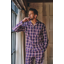 HJ Hall Cotton PJ's Check Red/Navy