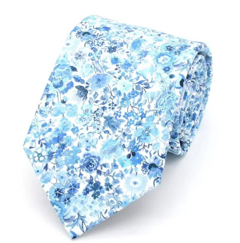 L.A Smith Liberty Print Fabric Tie Classic Garden Blue LIBT70/1/OS 