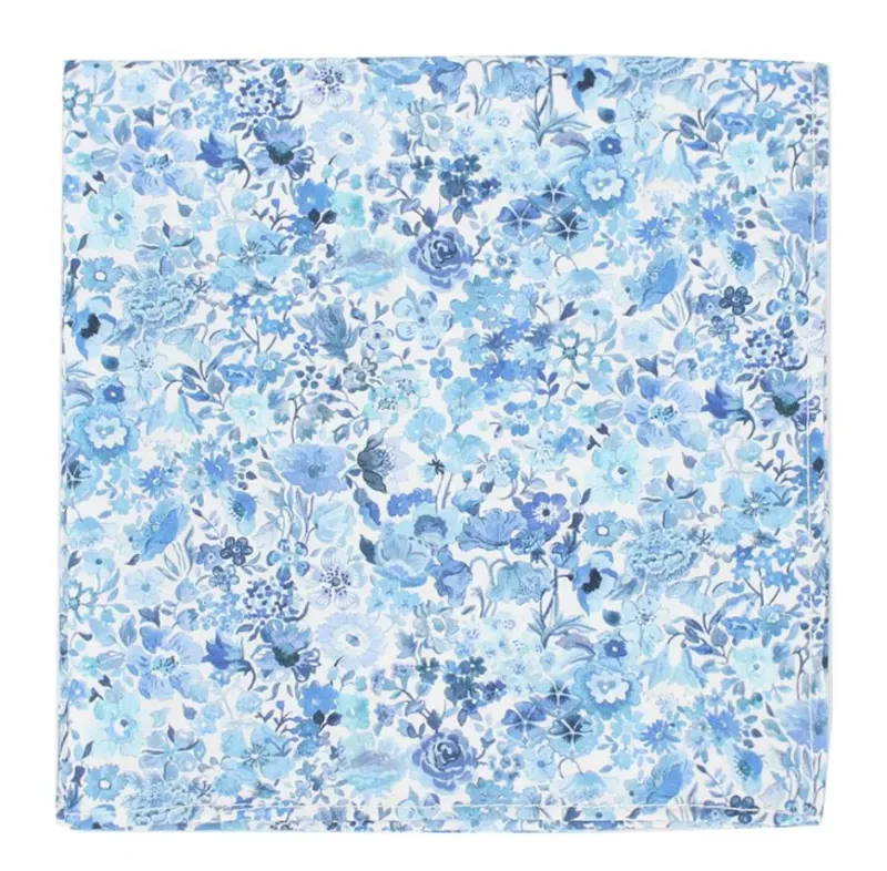 L.A Smith Liberty Print Fabric Pocket Square Classic Garden BlueLIBTPH70/1/OS 