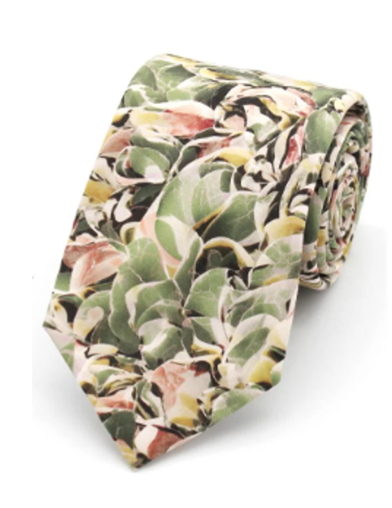 L.A Smith Liberty Print Tie Efflorescence Green LIBT116/1