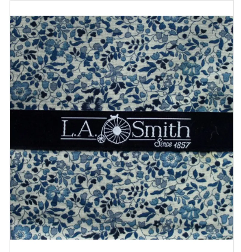 Liberty Print Cotton Pocket Square Flowers Blue LIBTPH27/2/OS 