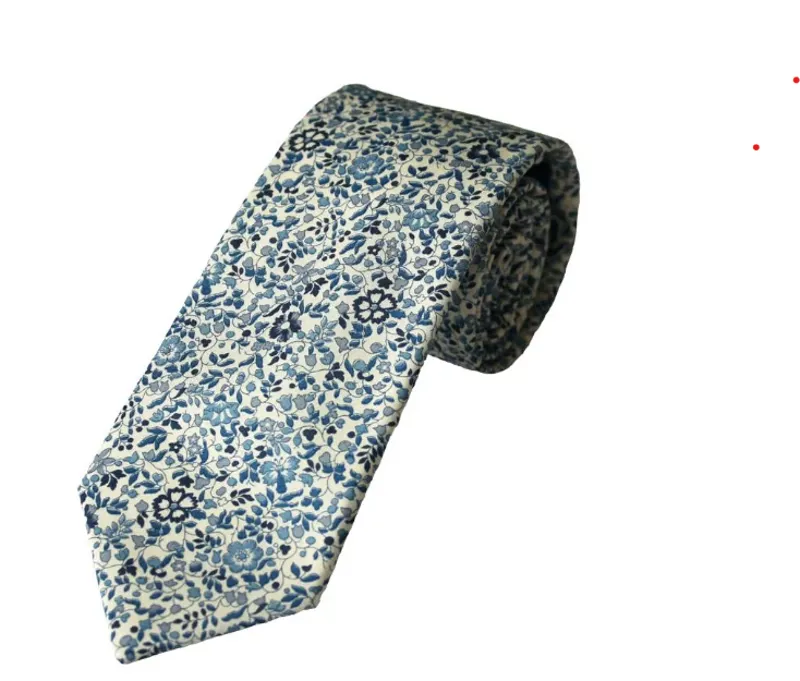 L.A. Smith Liberty Print Cotton Tie Flowers Blue LIBT27/2/OS 