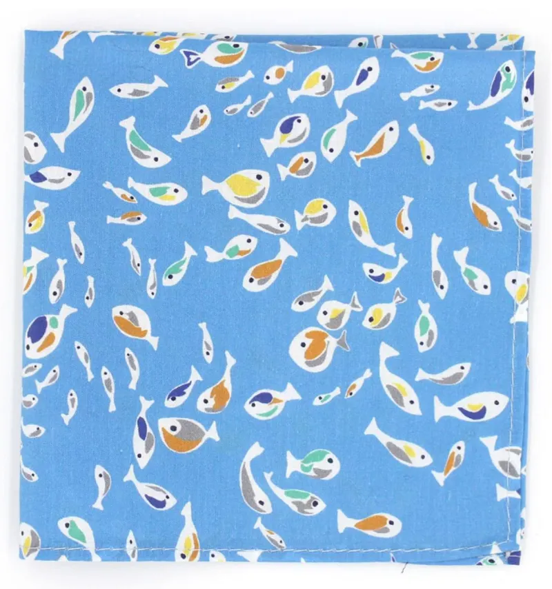 L.A. Smith Liberty Print Fish Pocket Square LIBTPH63/1 