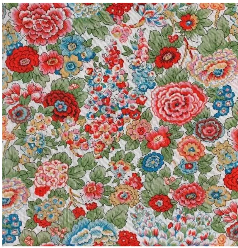 L.A. Smith Liberty Silk Pocket Square Red Flowers LIBTPH51/1  