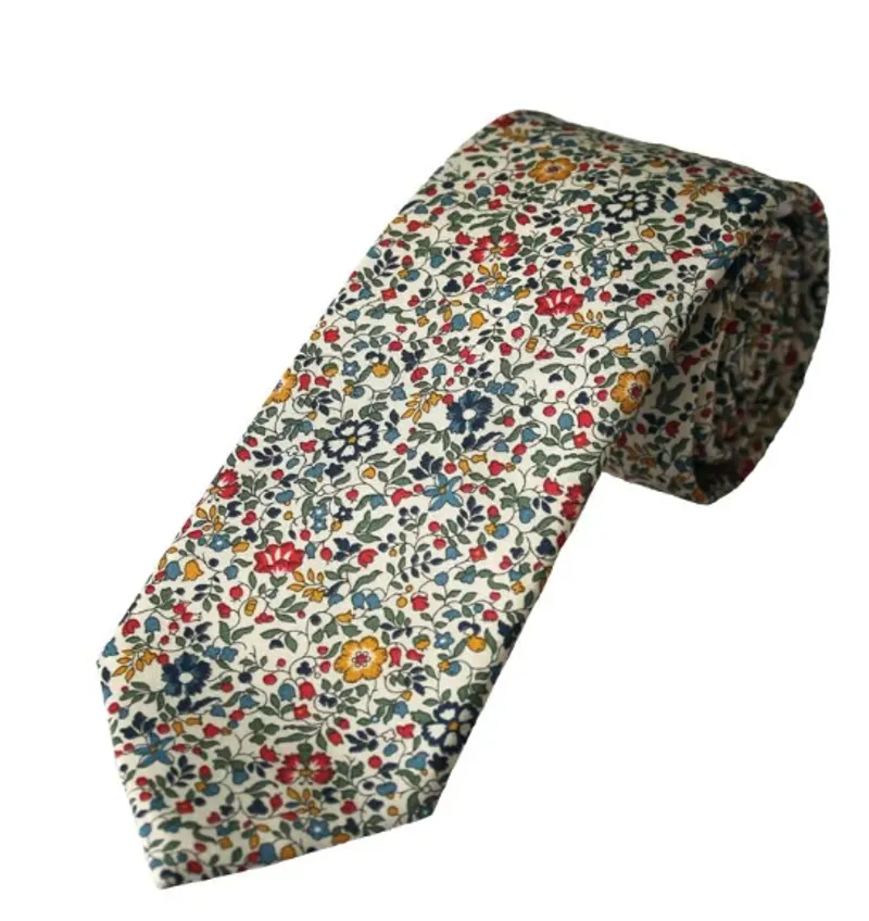 L.A. Smith Liberty Print Cotton Tie Flowers Red LIBT27/1/OS