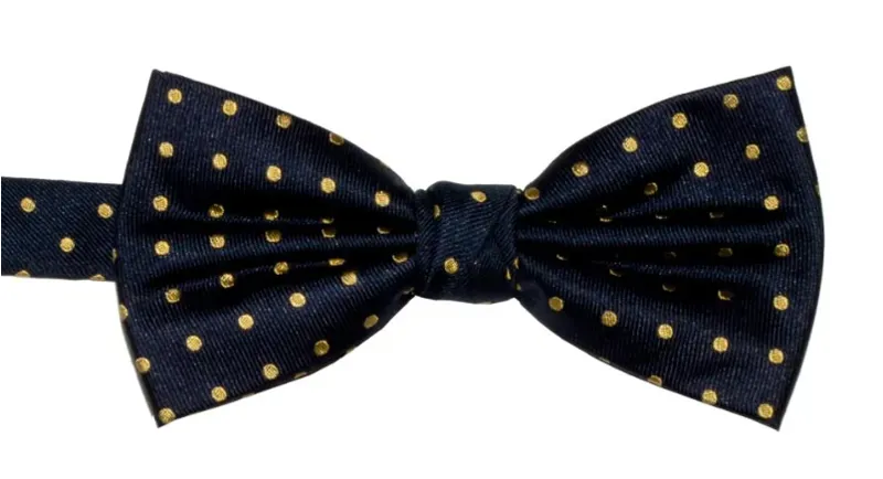 L.A. Smith Silk Bow Tie Spot Gold B1193/3/OS  