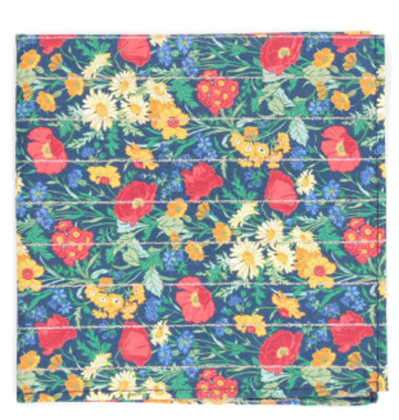 L.A. Smith Liberty Print Pocket Square Florence May Red LIBTPH120/1 
