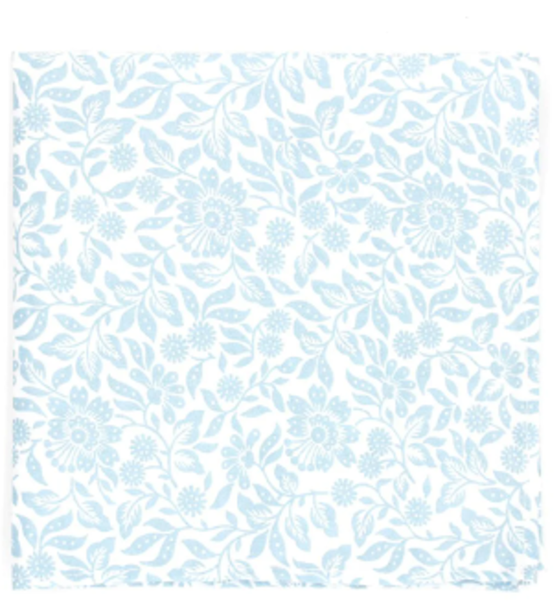 L.A. Smith Liberty Print Pocket Square Mary Crane Blue LIBTPH111/1 