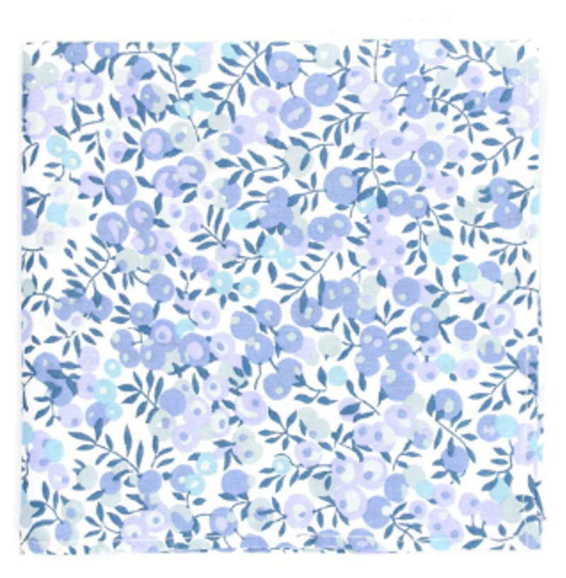 L.A. Smith Liberty Print Pocket Square Wiltshire Blue LIBTPH112/1 