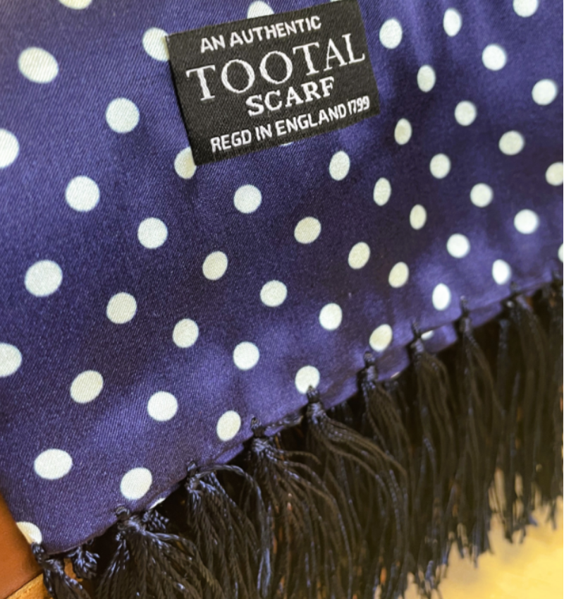 Tootal Silk Scarf Navy Polka Dot TV1807-058  