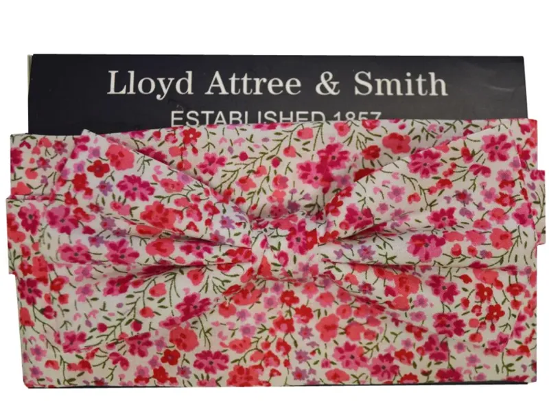 Liberty Print Cotton Bow Tie Pink LIBTBB019/1 