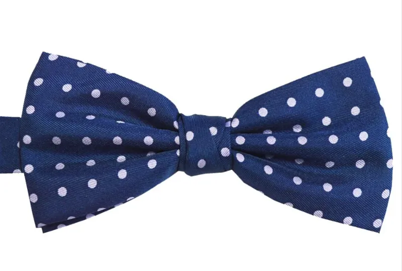 L.A. Smith Silk Bow Tie Spot Navy/Lilac B5032/5  
