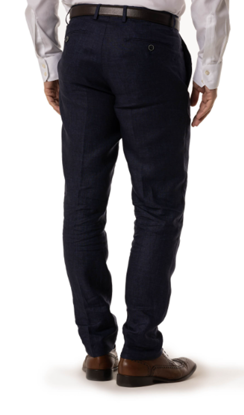 Gurteen Lynton Linen Trouser Navy 1852/034 -1