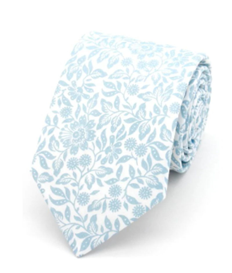  L.A Smith Liberty Print Tie Mary Crane Blue LIBT111/1  