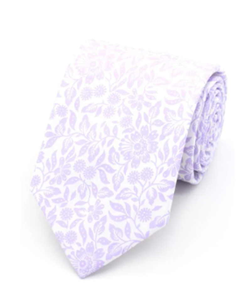  L.A Smith Liberty Print Tie Mary Crane Lilac LIBT111/2 