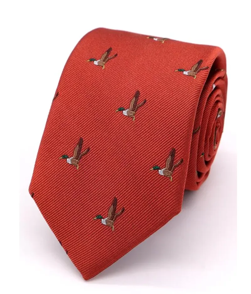 L.A. Smith Silk Tie B/Ochre Flying Duck S9712/1/OS 