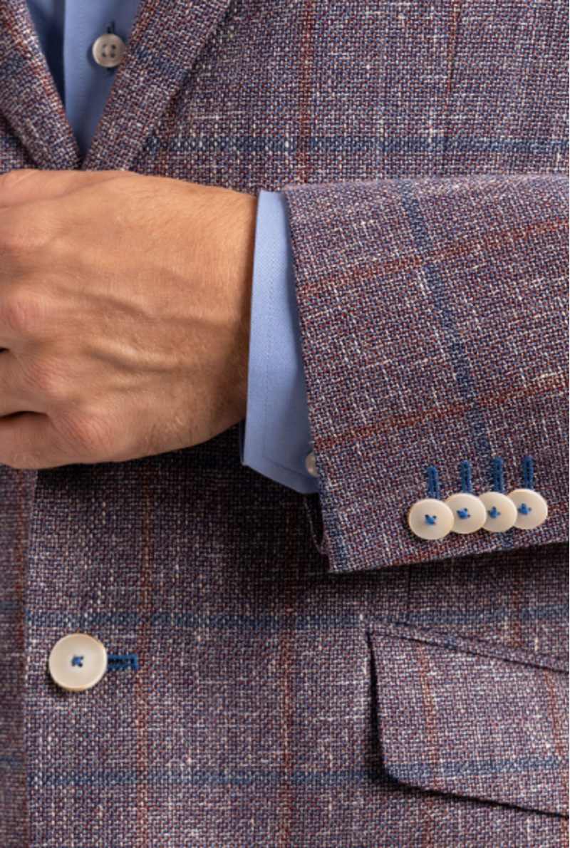 Gurteen Parkway Jacket Saxe Blue Overcheck 2171/834 -1